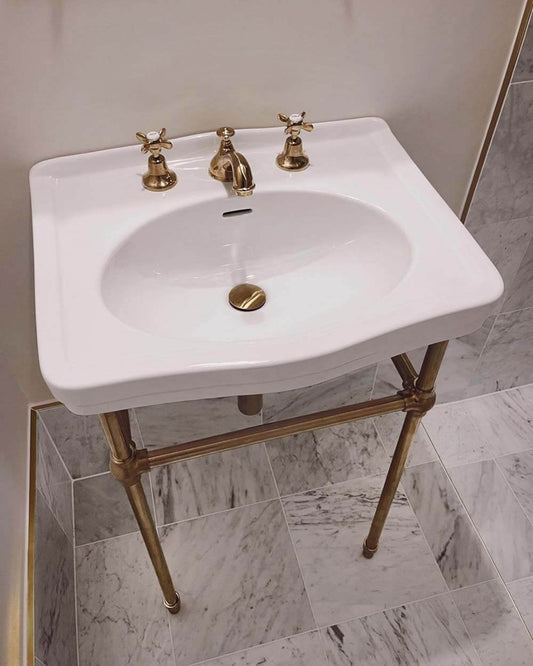Claremont 58 x 45 Brushed Brass Basin Stand - 3TH
