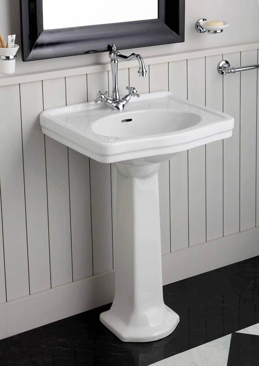 Claremont 58x45 Basin & Pedestal - 1TH