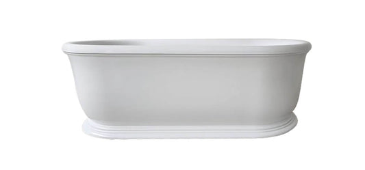Camden 180 x 85 TitanCast Bath - Satin Silk White with overflow