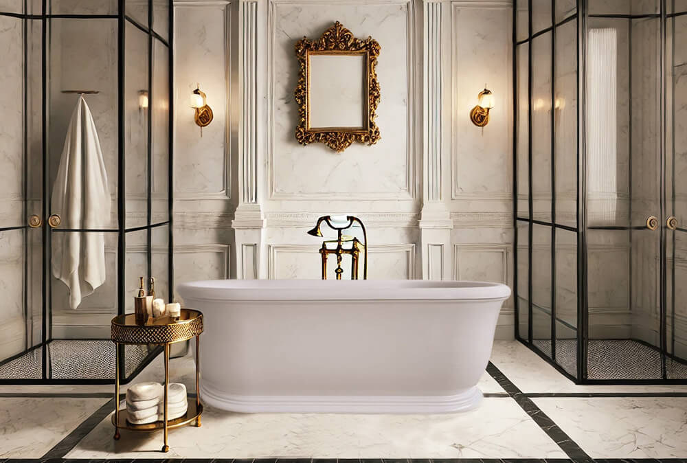 Camden 180 x 85 TitanCast Bath - Gloss White with Overflow