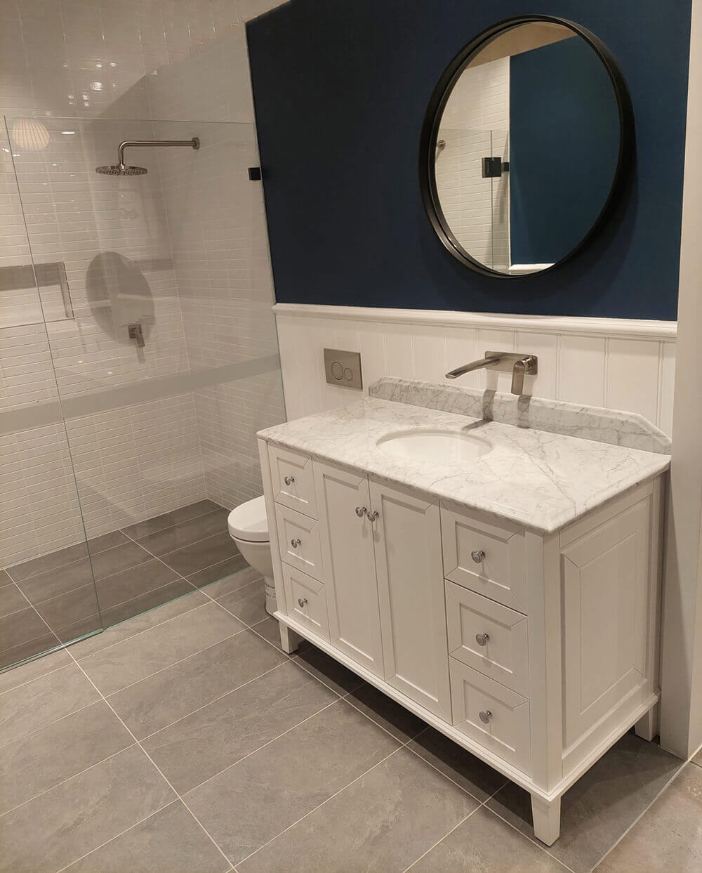 Coventry 120x55 Single Bowl White Vanity with Marble Top & Under Counter Basin - 1TH