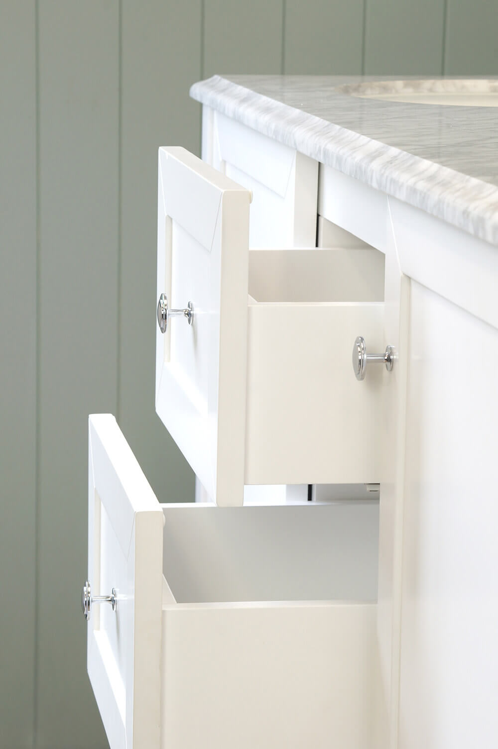 Coventry 150x55 Double Bowl White Vanity with Marble Top & Under Counter Basins - 3TH