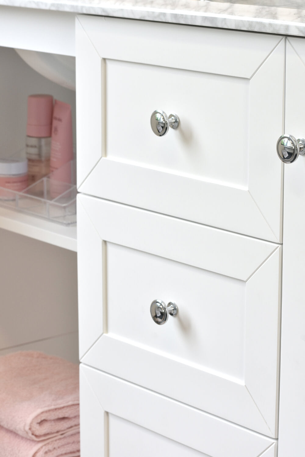 Coventry 150x55 Double Bowl White Vanity with Marble Top & Under Counter Basins - 3TH