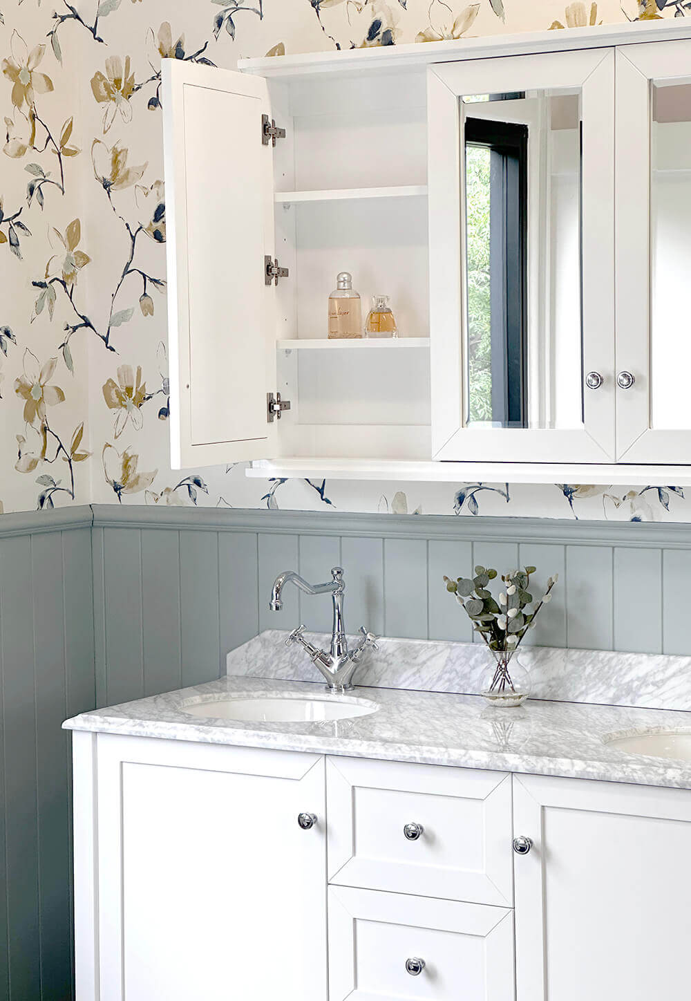 Coventry 150x55 Double Bowl White Vanity with Marble Top & Under Counter Basins - 3TH