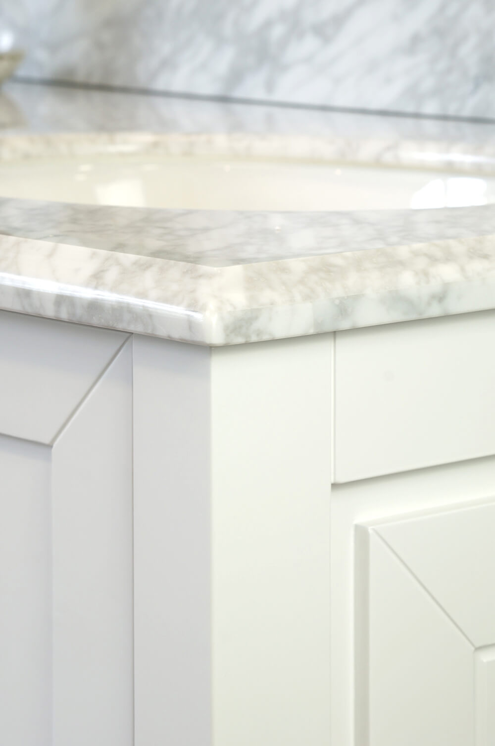 Coventry 150x55 Double Bowl White Vanity with Marble Top & Under Counter Basins - 1TH