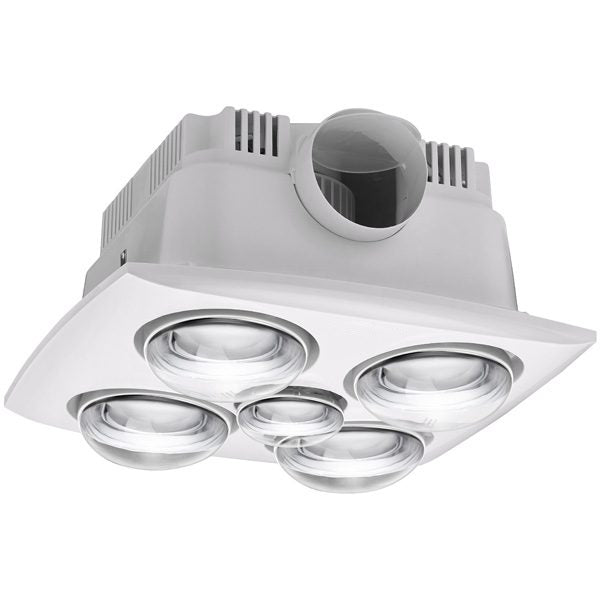 Contour 4 4 Heat 3 in 1 Bathroom Heater Exhaust Fan & 8w LED Light - White