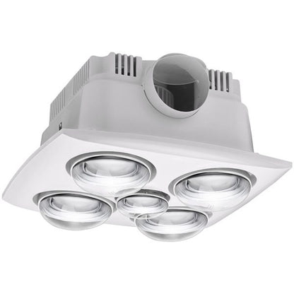 Contour 4 4 Heat 3 in 1 Bathroom Heater Exhaust Fan & 8w LED Light - White