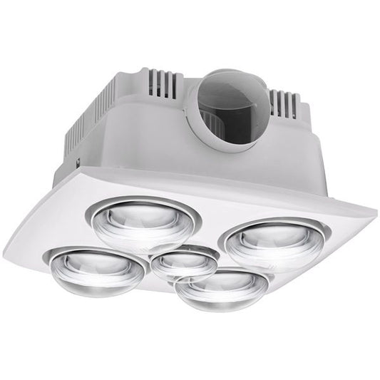 Contour 4 4 Heat 3 in 1 Bathroom Heater Exhaust Fan & 8w LED Light - White