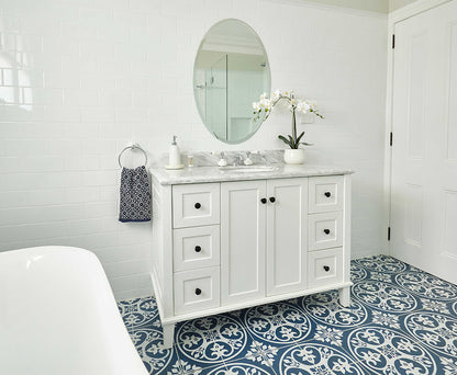 Coventry 120x55 Single Bowl White Vanity with Marble Top & Under Counter Basin - 3TH