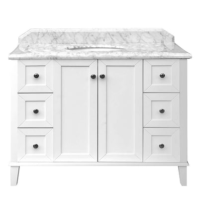 Coventry 120x55 Single Bowl White Vanity with Marble Top & Under Counter Basin - 1TH