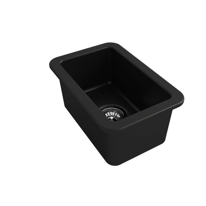 KIT - Cuisine 30x46 Inset / Undermount Fireclay Sink - Matte Black Incl. Waste