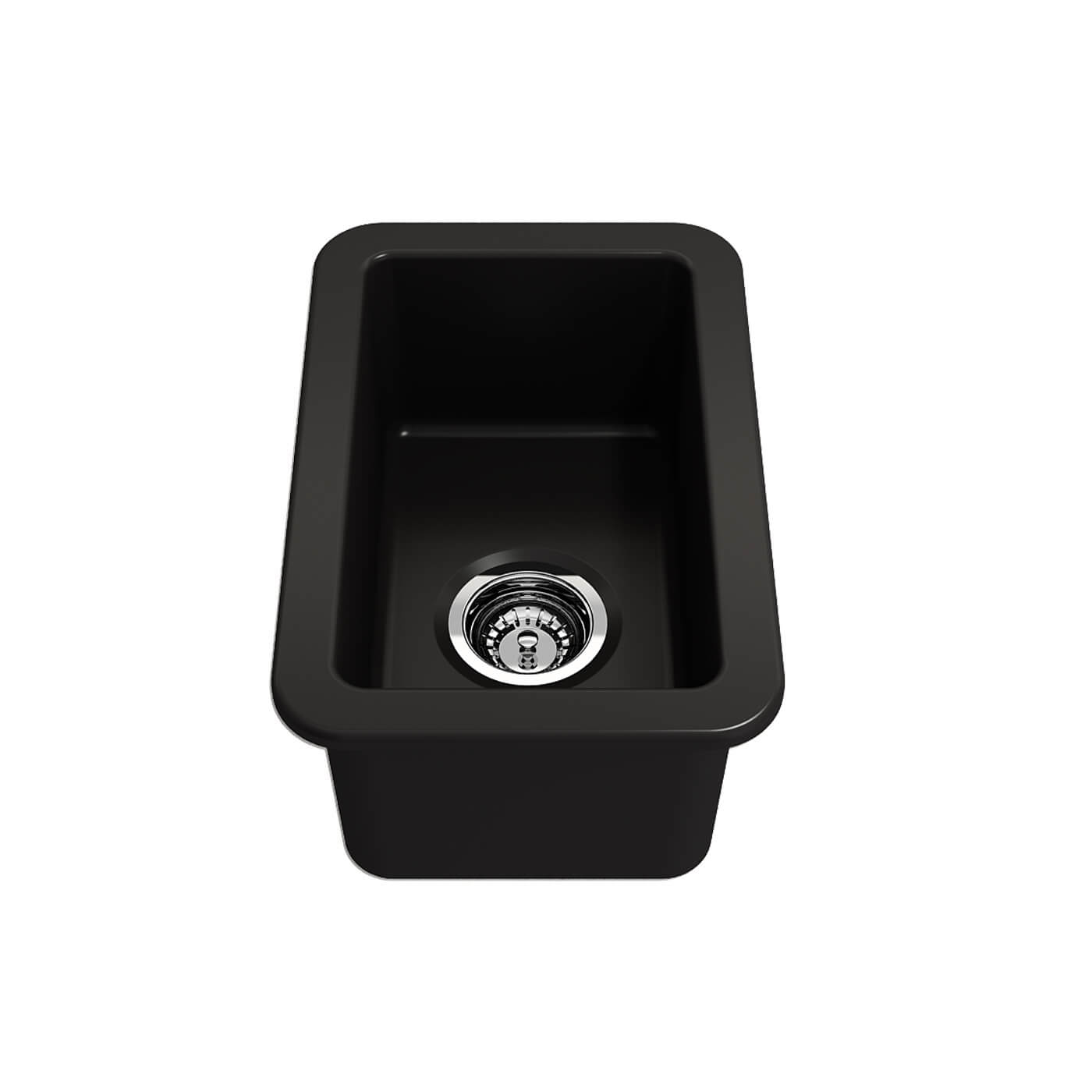 KIT - Cuisine 30x46 Inset / Undermount Fireclay Sink - Matte Black Incl. Waste