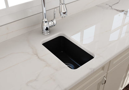 KIT - Cuisine 30x46 Inset / Undermount Fireclay Sink - Matte Black Incl. Waste