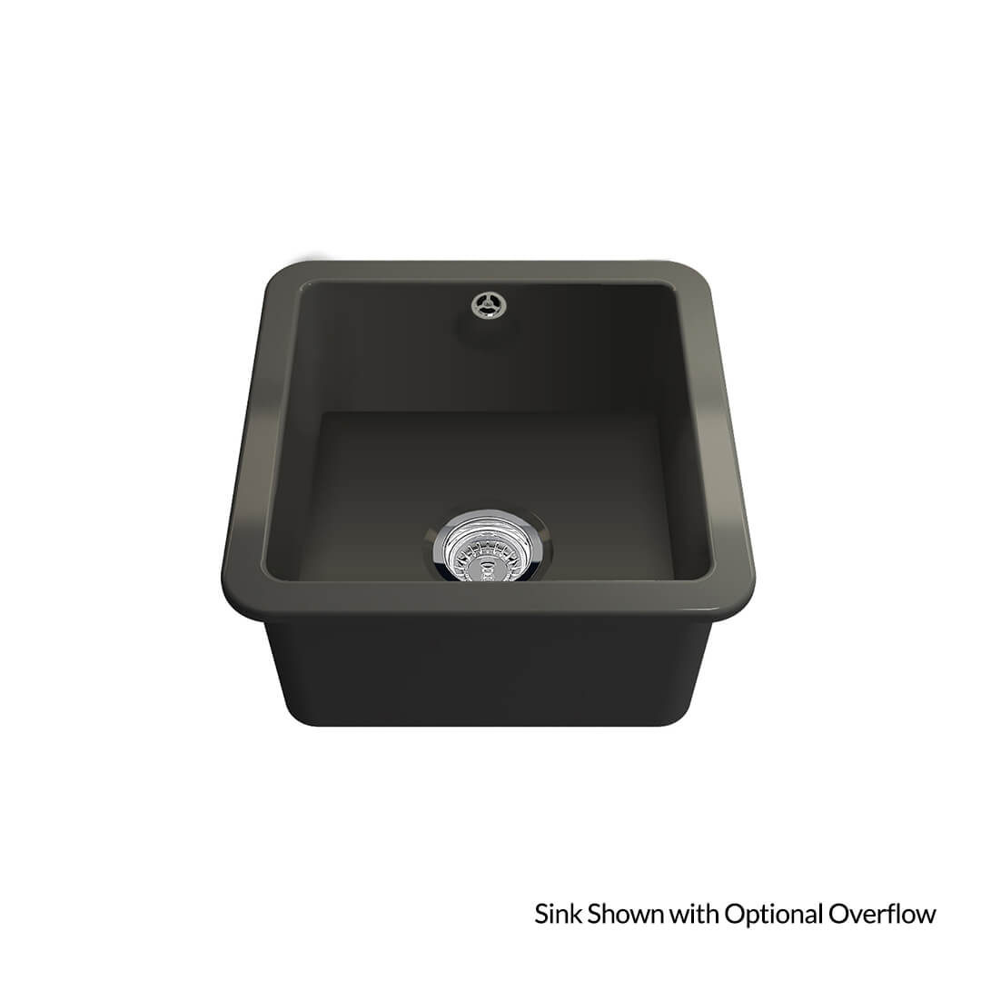 Cuisine 46x46 Inset / Undermount Fireclay Sink - Matte Black