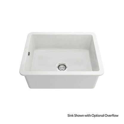 KIT - Cuisine 60x46 Inset / Undermount Fireclay Sink - Matte White Incl. Waste