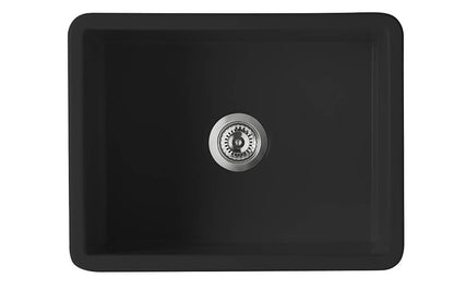 KIT - Cuisine 60x46 Inset / Undermount Fireclay Sink - Matte Black Incl. Waste