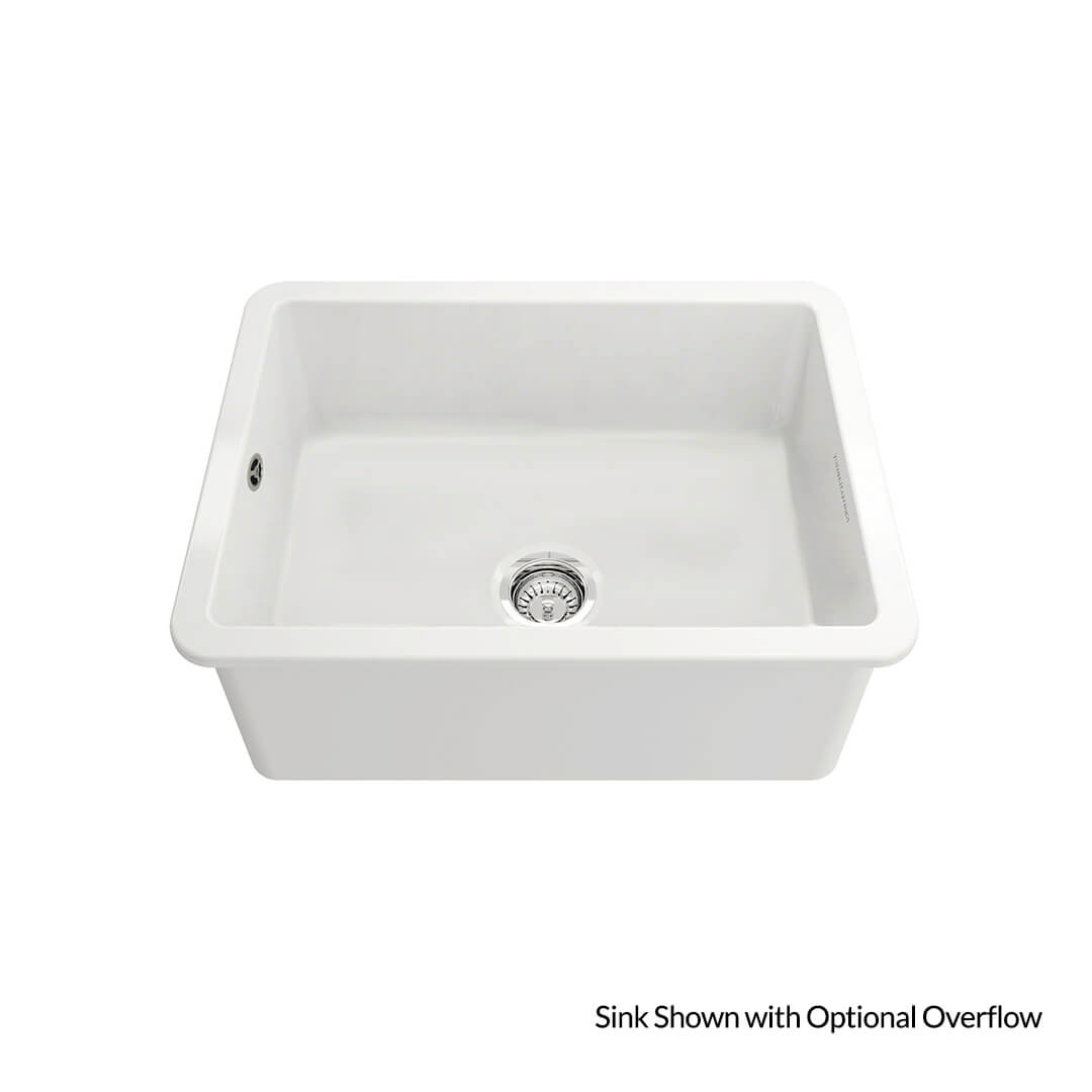 KIT - Cuisine 60x46 Inset / Undermount Fireclay Sink Incl. Waste
