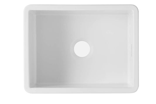 KIT - Cuisine 60x46 Inset / Undermount Fireclay Sink - Matte White Incl. Waste