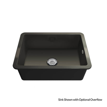 Cuisine 68x48 Inset / Undermount Fireclay Sink Matte Black with Overflow