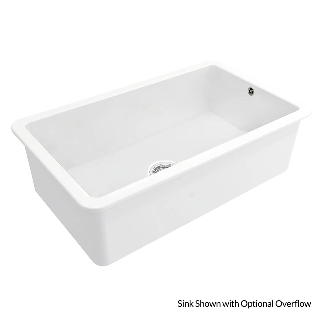 Cuisine 81x48 Inset / Undermount Fireclay Sink with Overflow
