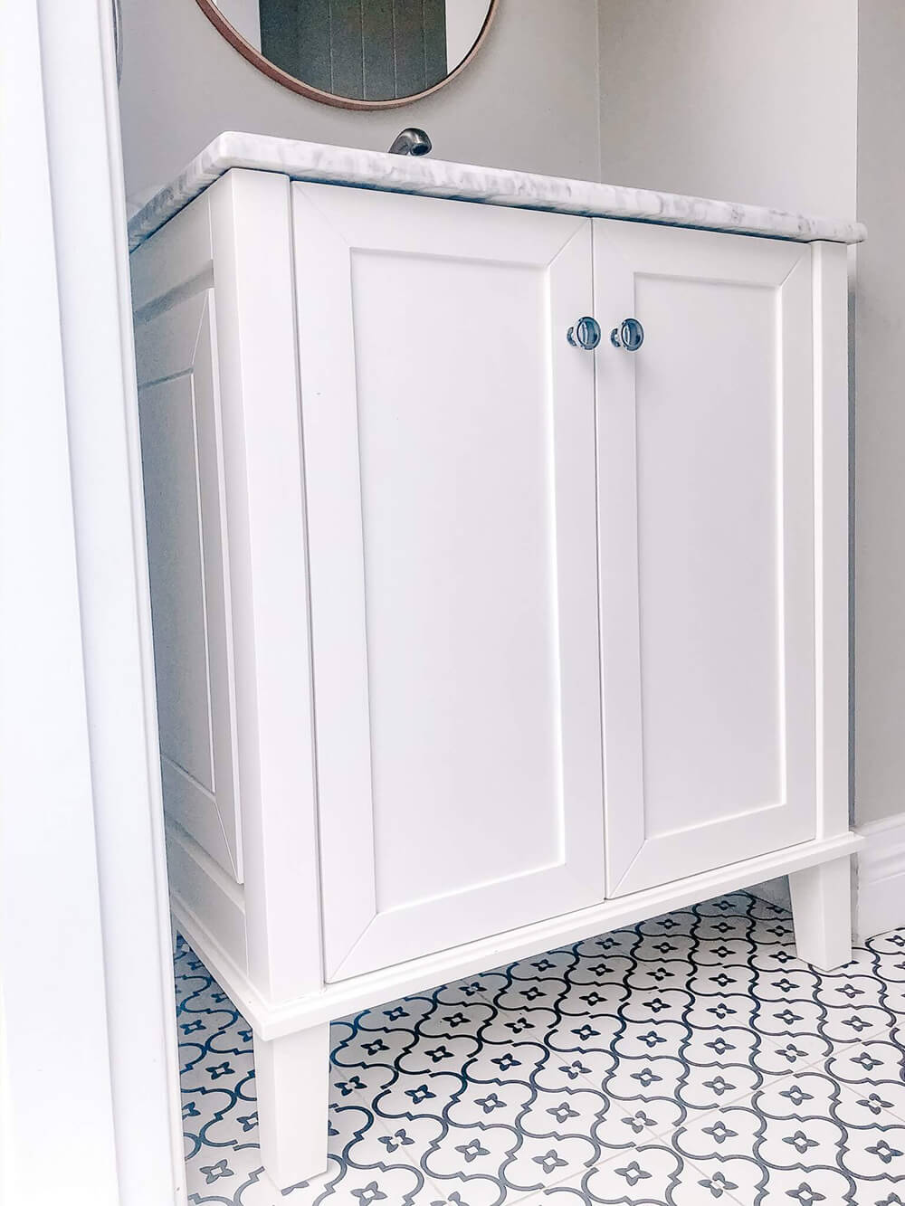 Coventry 75x55 White Vanity with Marble Top & Under Counter Basin - 3TH