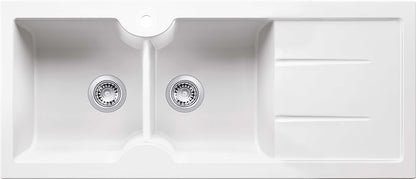 Cuisine 116 x 50 Double Bowl Sink with tap hole â€“ Left Hand Drainer