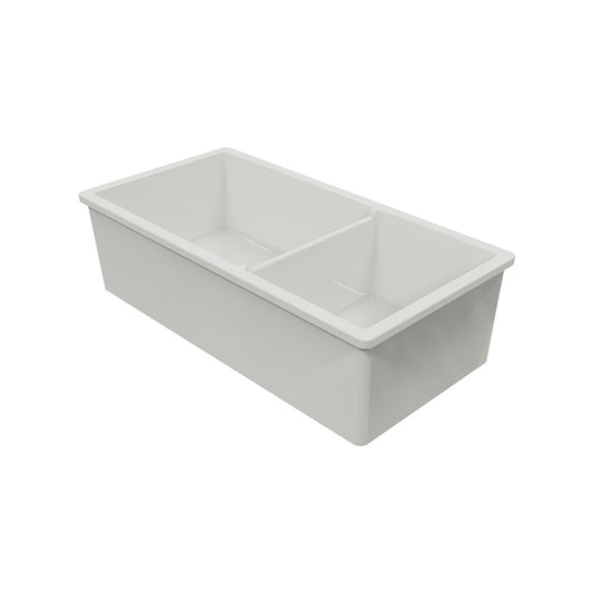 Cuisine 93 x 48 1 and 1/2 Bowl Inset / Undermount Fine Fireclay Matte White Sink