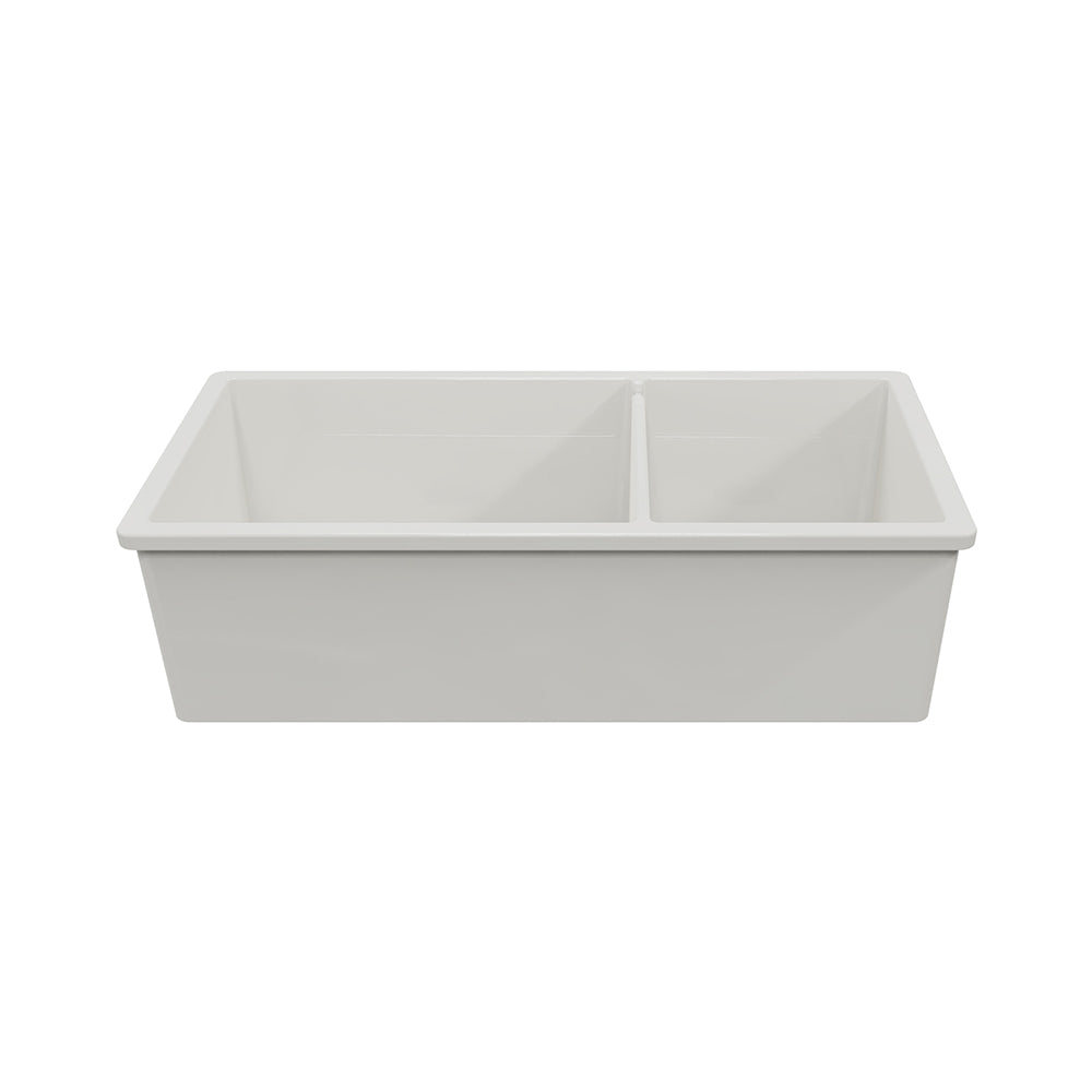 Cuisine 93 x 48 1 and 1/2 Bowl Inset / Undermount Fine Fireclay Matte White Sink