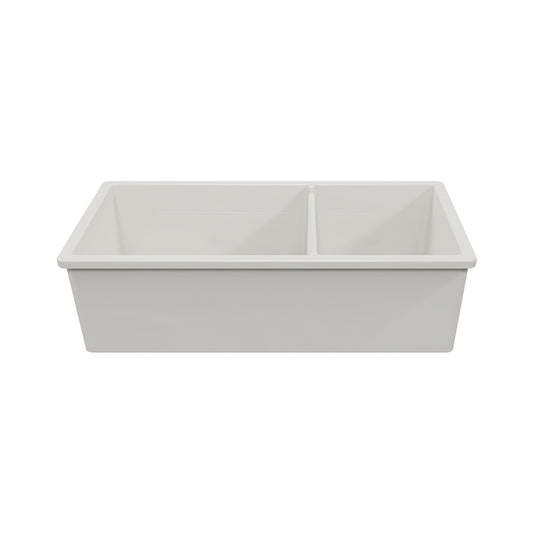 Cuisine 93 x 48 1 and 1/2 Bowl Inset / Undermount Fine Fireclay Matte White Sink
