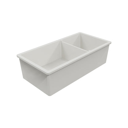Cuisine 93 x 48 1 and 1/2 Bowl Inset / Undermount Fine Fireclay Matte White Sink
