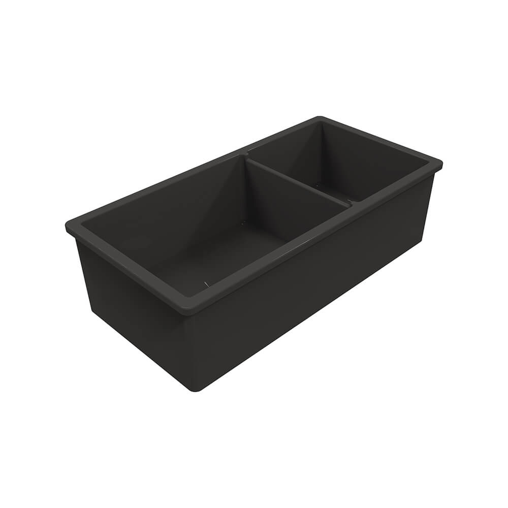Cuisine 93 x 48 1 and 1/2 Bowl Inset / Undermount Fine Fireclay Matte Black Sink