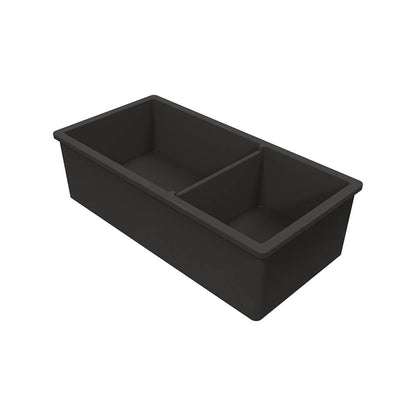 Cuisine 93 x 48 1 and 1/2 Bowl Inset / Undermount Fine Fireclay Matte Black Sink