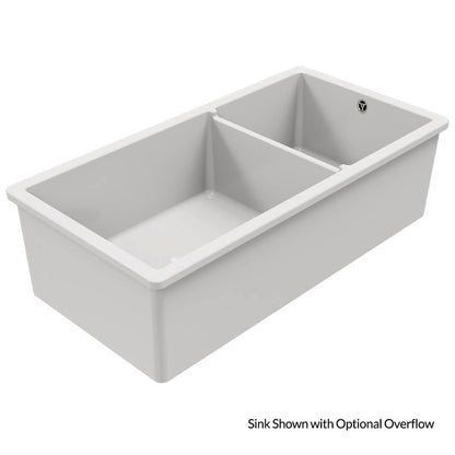Cuisine 93 x 48 1 and 1/2 Bowl Inset / Undermount Fine Fireclay Gloss White Sink
