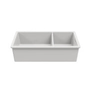 Cuisine 93 x 48 One and a Half Bowl Inset / Undermount Fine Fireclay Gloss White Sink With Overflow
