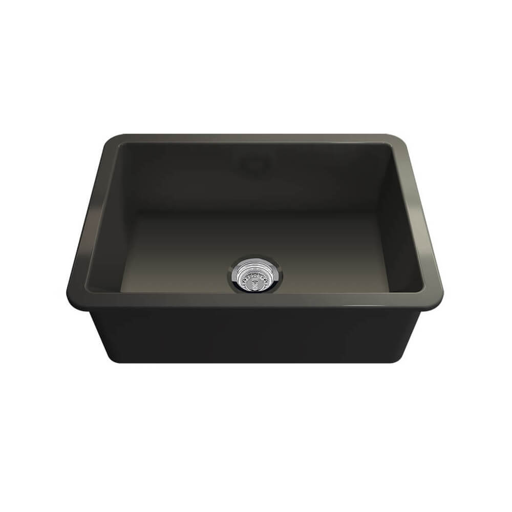 Cuisine 68x48 Inset / Undermount Fireclay Sink Matte Black with Overflow