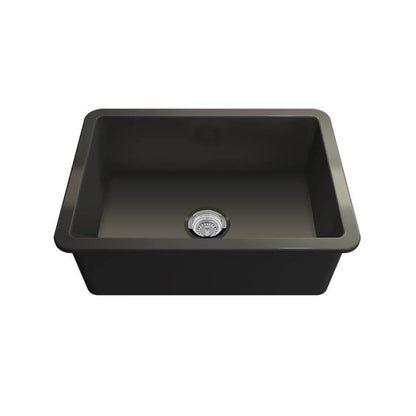 Cuisine 68x48 Inset / Undermount Fireclay Sink Matte Black with Overflow