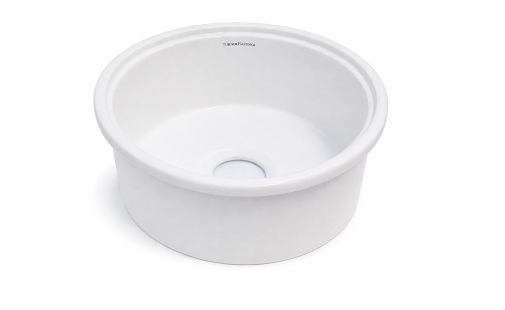 Cuisine Round 47 Inset / Undermount Fireclay Sink - Matte White