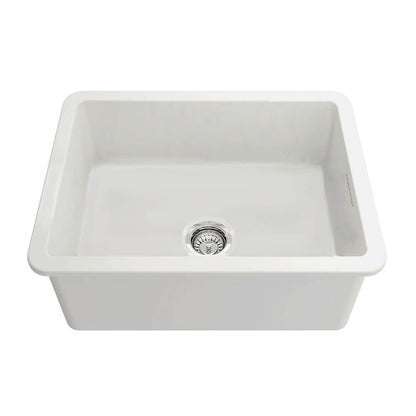 KIT - Cuisine 60x46 Inset / Undermount Fireclay Sink - Matte White Incl. Waste