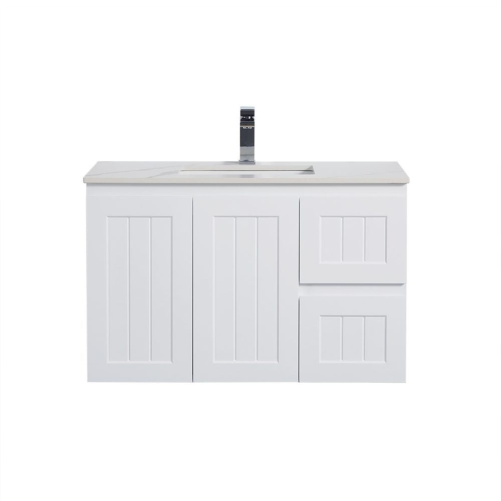 900mm Acacia Wall Hung Vanity PVC Cabinet Only - Matte White