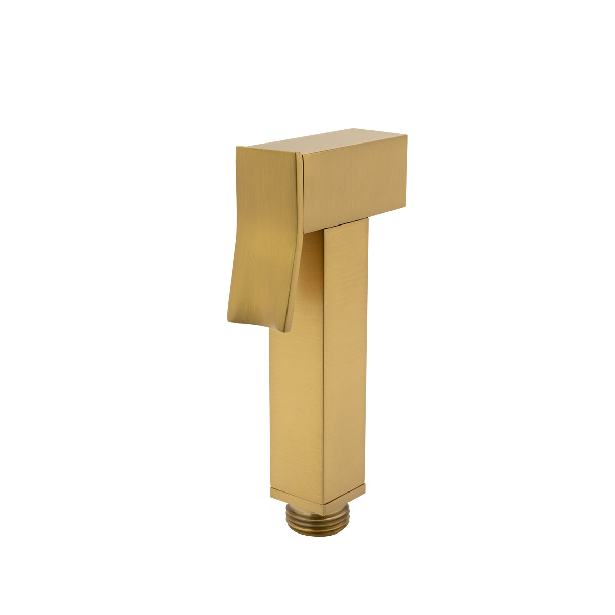 Square Brushed Brass Brass Toilet Bidet Spray Kit with Stainless Steel Hose