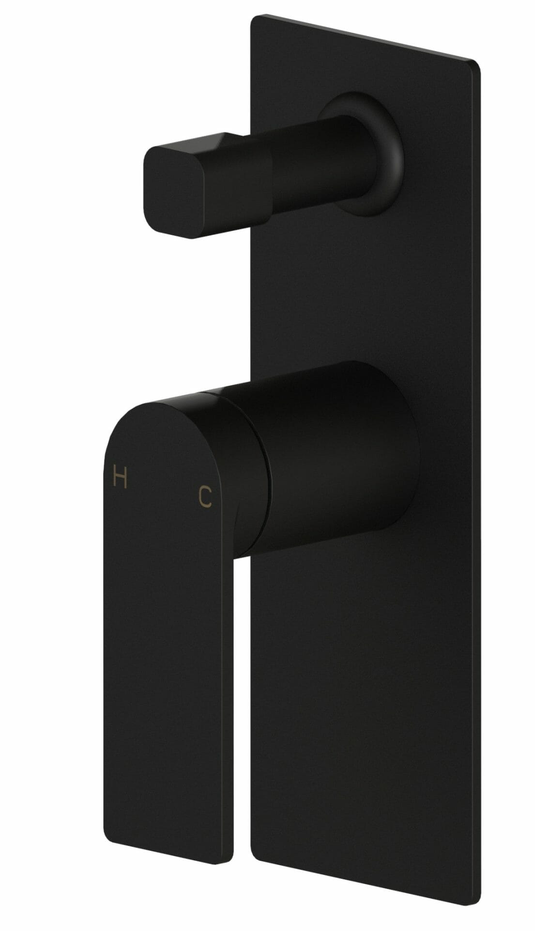 Ruki Wall Mixer With Diverter - Matt Black