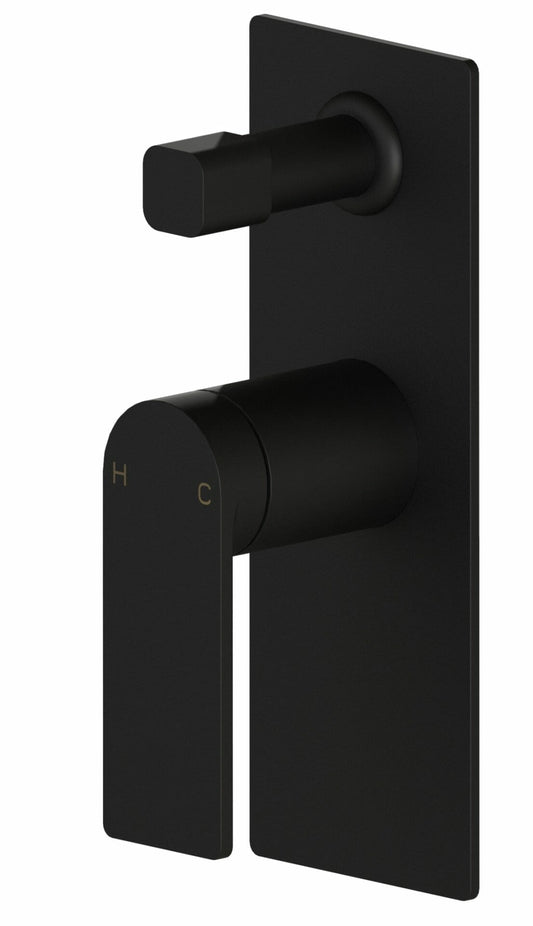 Ruki Wall Mixer With Diverter - Matt Black