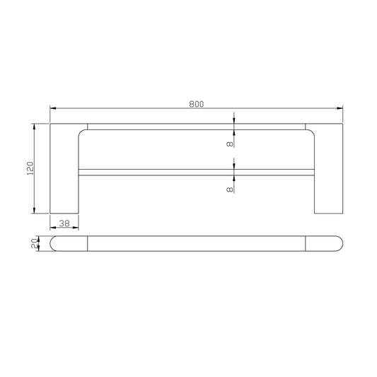 VOG Series Chrome Double Towel Rail 800mm