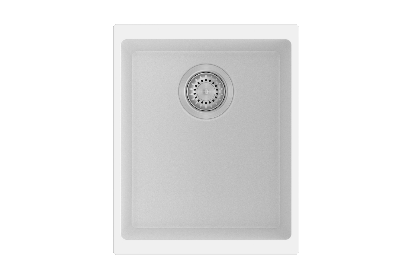 White Carysil Enigma N100N Granite Single Bowl Stone Kitchen Sink - 370x460x200mm