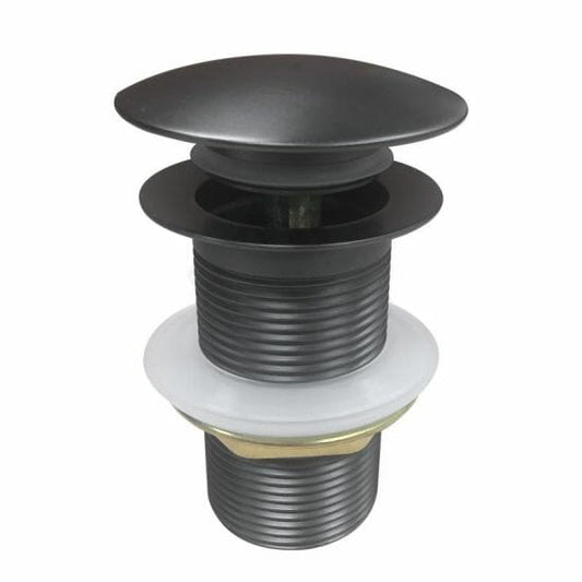 32/40mm Solid Brass Basin Mushroom Pop Up Waste - Gun Metal Grey - NO Overflow