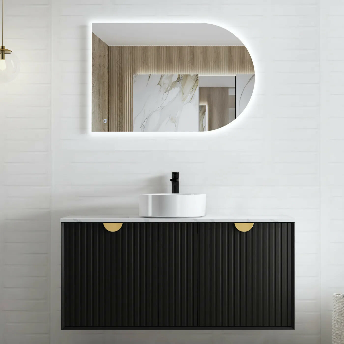 Marlo 1200mm Matte Black Wall Hung Cabinet Only