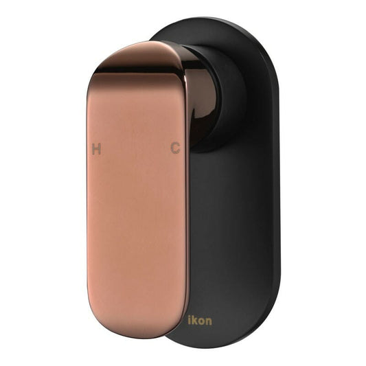 Kara Matte black and rose gold Wall Mixer