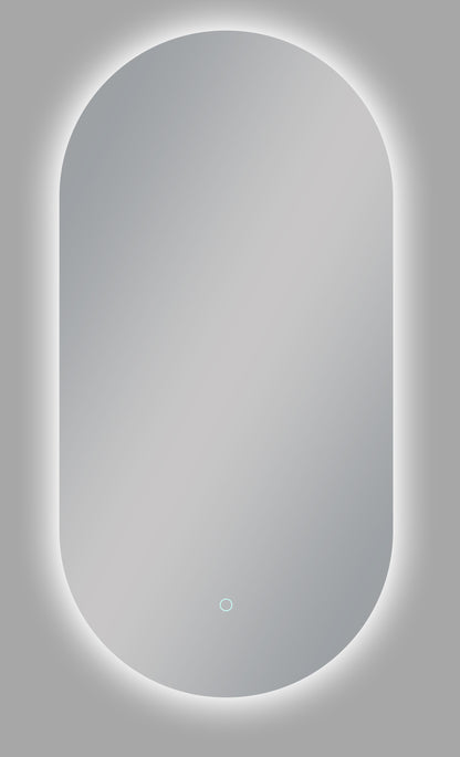 Oval Pill Shape Backlit LED Frameless Mirror