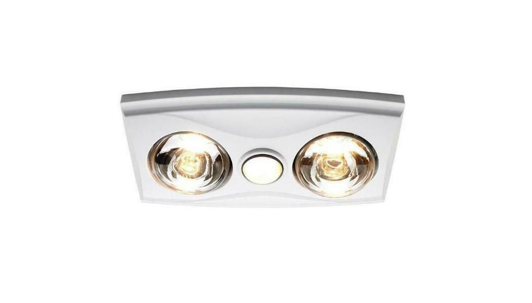 Bathroom Heater IXL 3 in 1, 2 x 275W Heat Lamps + Exhaust Fan &amp; Light WHITE