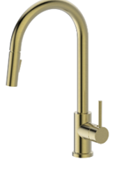 Pull Out Kitchen Mixer Brushed Gold